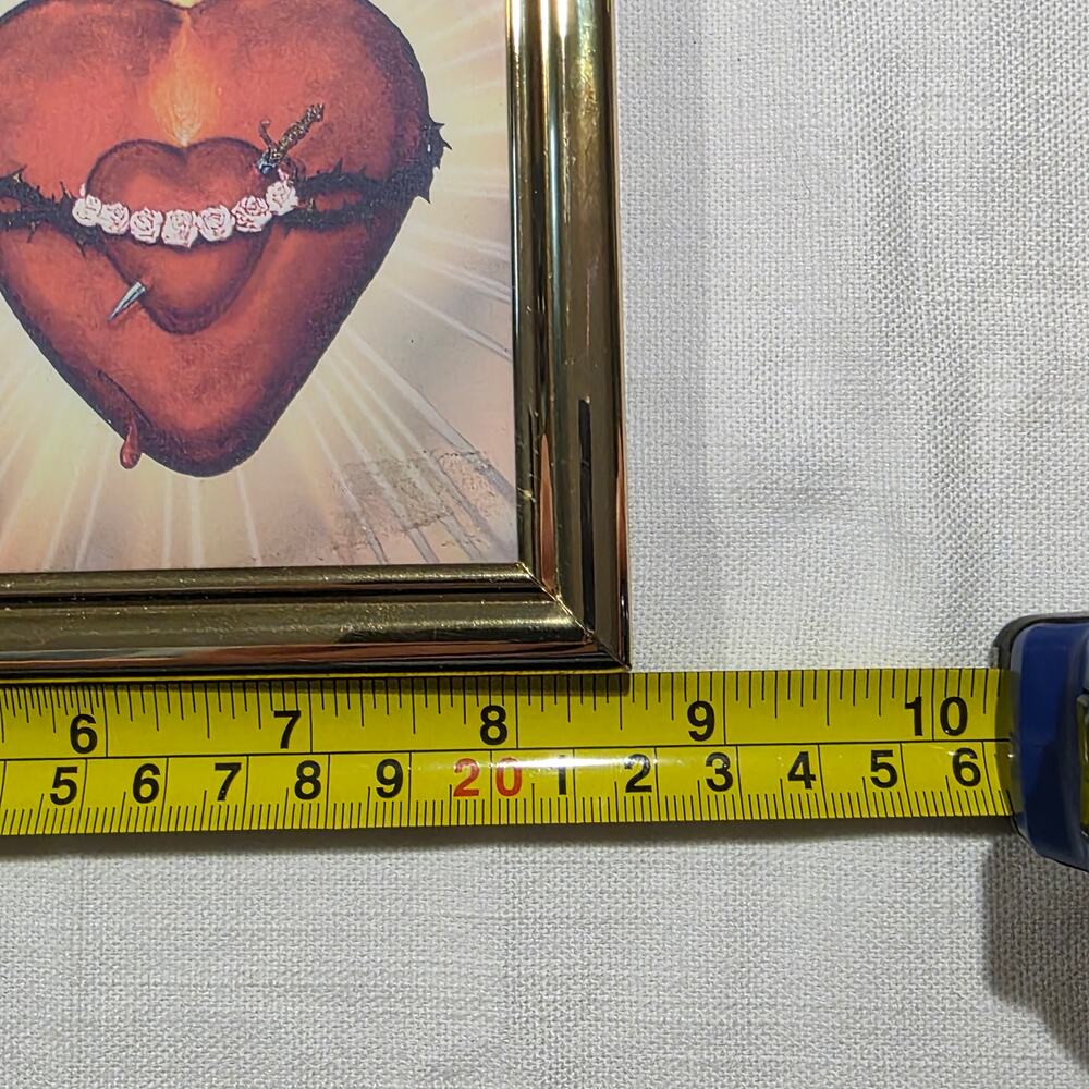 Sacred Heart Gold Framed Religious Art Picture 9" x 6" - Picture 8 of 8